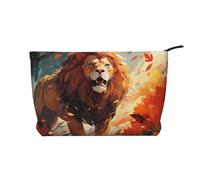 WZYCWB Standing Lion Patterned Toiletry Storage Bag, Essential for organizing Cosmetics and Skincare Products.