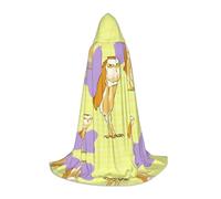 WZYCWB Standing Owl Print S Hooded Cape | Cosplay Costume, Halloween Anime Party Prop