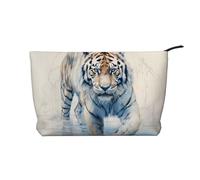 WZYCWB Standing Tiger Patterned Toiletry Storage Bag, Essential for organizing Cosmetics and Skincare Products.