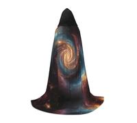 WZYCWB Star Ring Cosmic Vortex Printed Small Hooded Cape, Holiday Party Costume, Carnival Party Prop, Sizes S/M/L