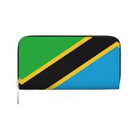 WZYCWB starry sky Leather clutch bags zipper wallets and card holders are perfect for travel or daily use, Tanzania Flag, One Size