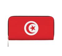 WZYCWB starry sky Leather clutch bags zipper wallets and card holders are perfect for travel or daily use, Tunisian Flag, One Size