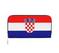 WZYCWB starry sky Leather clutch bags zipper wallets and card holders are perfect for travel or daily use, Republic Of Croatia Flag, One Size