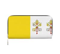 WZYCWB starry sky Leather clutch bags zipper wallets and card holders are perfect for travel or daily use, Vatican Flag, One Size