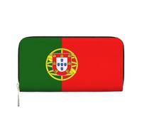 WZYCWB starry sky Leather clutch bags zipper wallets and card holders are perfect for travel or daily use, Portuguese Flag, One Size