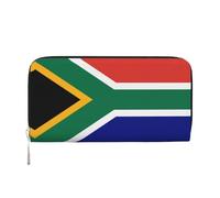 WZYCWB starry sky Leather clutch bags zipper wallets and card holders are perfect for travel or daily use, South African Flag, One Size