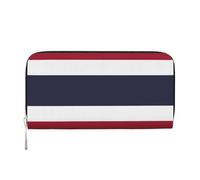 WZYCWB starry sky Leather clutch bags zipper wallets and card holders are perfect for travel or daily use, Thailand Flag, One Size