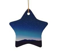 WZYCWB Starry Sky patterned Star Shape ceramic pendant, perfect for decorating your home Christmas tree for winter parties