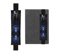 WZYCWB Starry Sky Printed Large-Capacity PVC Pen Holder + Creative Diary Pen Bag Set with Elastic Band Anti-Slip Design
