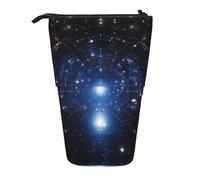 WZYCWB Starry Sky Printed Retractable Pen Holder Suitable for use as a Simple Cosmetic Bag, Wallet, etc.