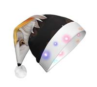 WZYCWB Stern bald eagle Printed Santa hat with LED lights, perfect for Christmas parties, stage performances, and holiday parties.