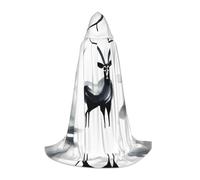 WZYCWB Strange antelope Printed Hooded Cape | Cosplay Costume, Halloween Anime Party Prop - Small