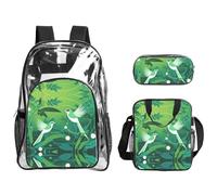 WZYCWB Strange Bird Printed backpack set | Lunch bag and pencil case | Perfect for work, business trips, and vacations.
