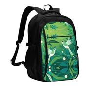 WZYCWB Strange Bird Printed laptop backpack, business men's commuter backpack, computer bag with USB port charging