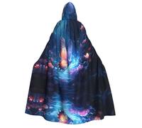 WZYCWB Strange Butterfly Patterned Hooded Cape | Perfect for Halloween, masquerade, and themed parties.