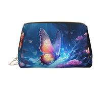 WZYCWB Strange Butterfly Printed Leather Cosmetic Bag for Women - Stylish and Soft, Durable