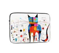 WZYCWB Strange Cat 17 inch Printed laptop sleeve for 10-17-inch laptops, perfect for both business and leisure use.