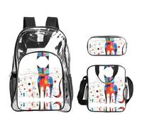 WZYCWB Strange Cat Printed backpack set | Lunch bag and pencil case | Perfect for work, business trips, and vacations.