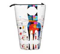 WZYCWB Strange Cat Retractable Storage Container for Pen Holders, Makeup Brush Holders, or Coin Drawstring Bags.