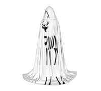 WZYCWB Strange Deer Printed Hooded Cape | Cosplay Costume, Halloween Anime Party Prop - Medium