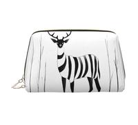 WZYCWB Strange Deer Printed Leather Cosmetic Bag for Women - Stylish and Soft, Durable