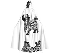 WZYCWB Strange Dog Patterned Hooded Cape | Perfect for Halloween, masquerade, and themed parties.