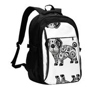 WZYCWB Strange Dog Printed laptop backpack, business men's commuter backpack, computer bag with USB port charging