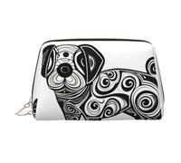 WZYCWB Strange Dog Printed Leather Cosmetic Bag for Women - Stylish and Soft, Durable