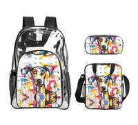 WZYCWB Strange Doodle Dog Printed backpack set | Lunch bag and pencil case | Perfect for work, business trips, and vacations.
