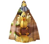 WZYCWB Strange Ducks Patterned Hooded Cape | Perfect for Halloween, masquerade, and themed parties.