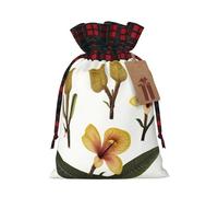 WZYCWB Strange flowers Christmas Gift Bags for Christmas Party Supplies Decorations, 8.3 * 11.8 Inch Colorblock Burlap Drawstring Gift Bags,