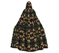 WZYCWB Strange flowers Printed hooded cape suitable for masquerade, Halloween party cosplay props