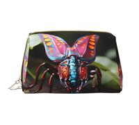 WZYCWB Strange Insects Leather cosmetic bag with pockets, portable travel cosmetic bag, large capacity cosmetic storage bag,