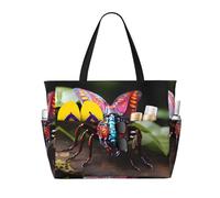 WZYCWB Strange Insects Printed beach travel bag for swimming and fitness/supermarket shopping/seaside vacation