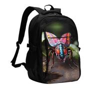 WZYCWB Strange Insects Printed laptop backpack, business men's commuter backpack, computer bag with USB port charging