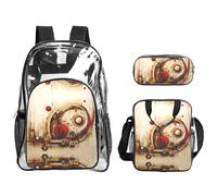 WZYCWB Strange Patterns Printed backpack set | Lunch bag and pencil case | Perfect for work, business trips, and vacations.