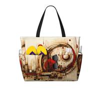 WZYCWB Strange Patterns Printed beach travel bag for swimming and fitness/supermarket shopping/seaside vacation