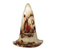 WZYCWB Strange Patterns Printed Hooded Cape | Cosplay Costume, Halloween Anime Party Prop - Medium