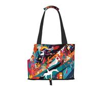 WZYCWB Strange Watercolor Lightweight travel bag for cats & breathable small dog shoulder bag for easy portability