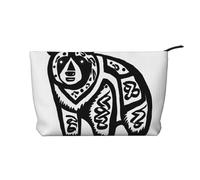 WZYCWB Striped Bear Patterned Toiletry Storage Bag, Essential for organizing Cosmetics and Skincare Products.