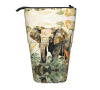WZYCWB Strong Elephants. Printed Retractable Pen Holder Suitable for use as a Simple Cosmetic Bag, Wallet, etc.