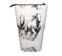 WZYCWB Strong Horse. Printed Retractable Pen Holder Suitable for use as a Simple Cosmetic Bag, Wallet, etc.