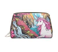 WZYCWB Strong Pink Unicorns. Printed Leather Cosmetic Bag - Stylish and Portable Cosmetic Storage Bag