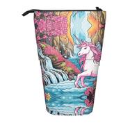 WZYCWB Strong Pink Unicorns. Printed Retractable Pen Holder Suitable for use as a Simple Cosmetic Bag, Wallet, etc.