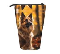 WZYCWB Strong Shepherd Dog Printed Retractable Pen Holder Suitable for use as a Simple Cosmetic Bag, Wallet, etc.