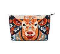 WZYCWB Sturdy Cattle Printed Cosmetic Storage Bag, Perfect for Business Trips and Travel.