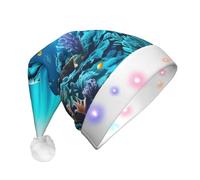 WZYCWB Submarine Coral Rays Adult New Year Christmas hat, with LED lights, unisex plush Christmas hat, New Year Christmas party gift