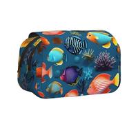 WZYCWB Submarine reef fish Patterned Portable Pencil Case ideal for organizing pens in the office or storing makeup brushes