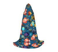 WZYCWB Submarine reef fish Print S Hooded Cape | Cosplay Costume, Halloween Anime Party Prop