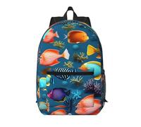 WZYCWB Submarine reef fish Printed backpack with pockets - suitable for work, business trips, travel, sports